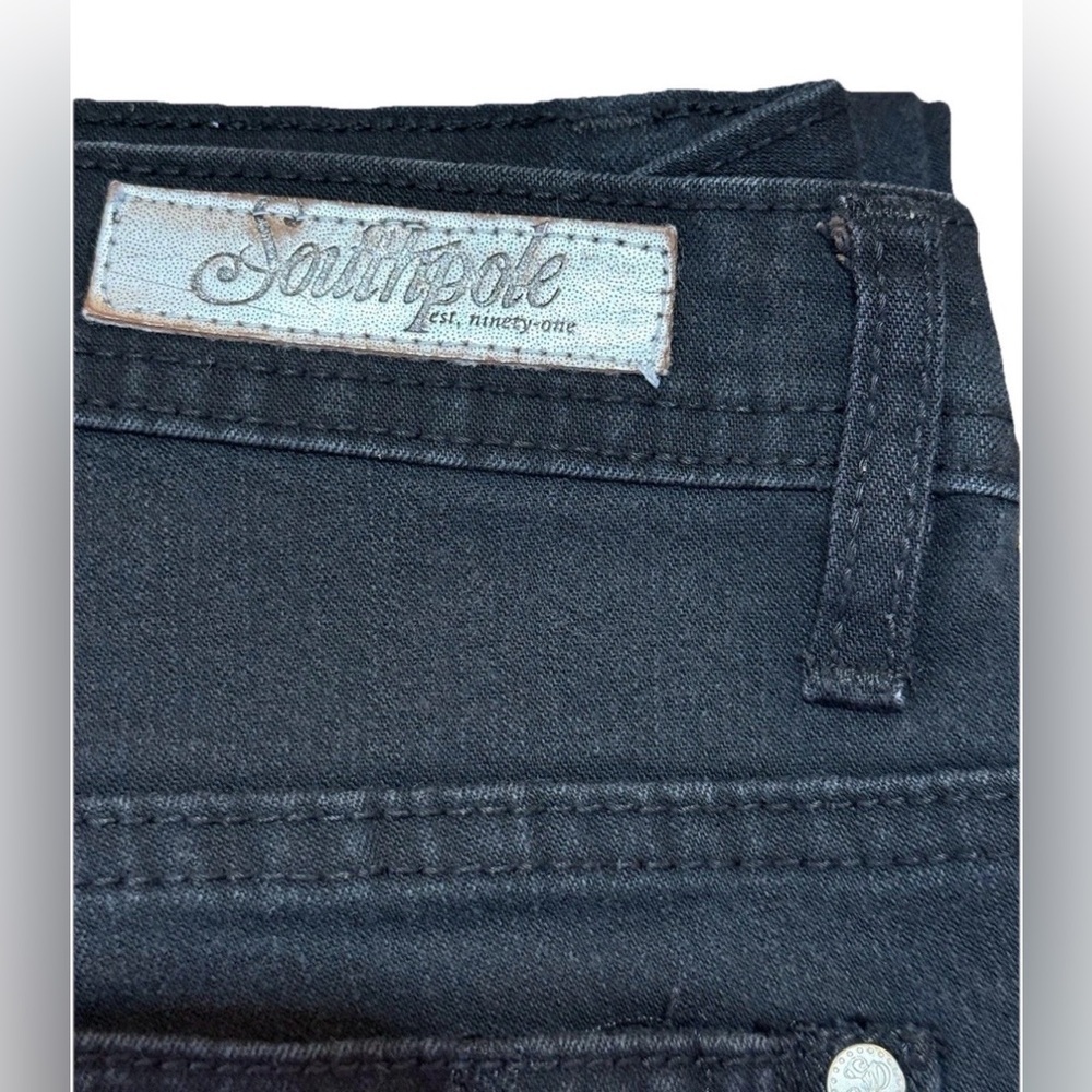 South Pole Womens Black 5-Pocket Design Denim Straight Jeans Size 7 29x29 - Picture 8 of 10